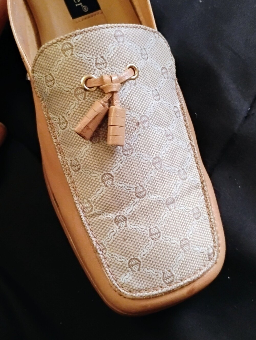 Etienne Aigner Beige and Tan Tassel Loafer
